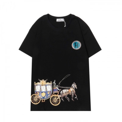 Hermes  Mens Crew-neck Short Sleeved Tshirts Black - 에르메스 2021 남성 크루넥 반팔티 Her0650x Size(s - 2xl) 블랙