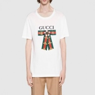 Gucci  Mm/Wm Logo Short Sleeved Tshirts White - 구찌 2021 남/녀 로고 반팔티 Guc03715x Size(xs - l) 화이트