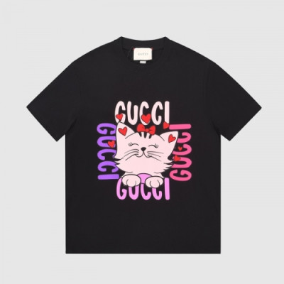 Gucci  Mm/Wm Logo Short Sleeved Tshirts Black - 구찌 2021 남/녀 로고 반팔티 Guc03720x Size(s - l) 블랙