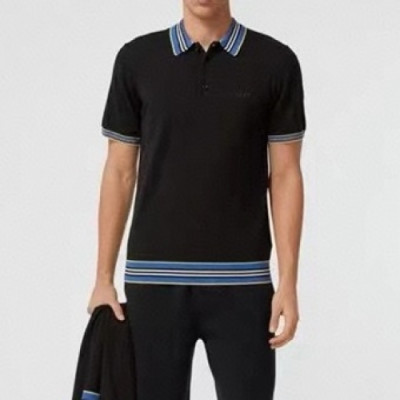Burberry  Mens Logo Cotton Short Sleeved Tshirts Black - 버버리 2021 남성 로고 코튼 반팔티 Bur03868x Size(m - 3xl) 블랙