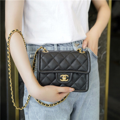 [모던한]Chanel 2021 Women's Leather Closs Bag/Shoulder Bag,19cm,CHAB1695 - 샤넬 2021 여성용 레더 크로스백/숄더백,19cm,블랙