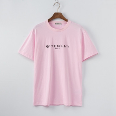 Givenchy  Mens Logo Short Sleeved Tshirts  Pink - 지방시 2021 남성 로고 코튼 반팔티 Giv0536x Size(2xs - l) 핑크