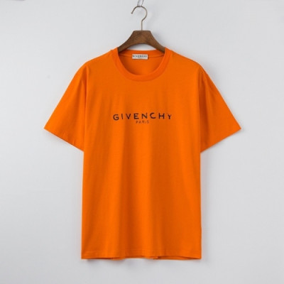 Givenchy  Mens Logo Short Sleeved Tshirts Orange - 지방시 2021 남성 로고 코튼 반팔티 Giv0537x Size(2xs - l) 오렌지