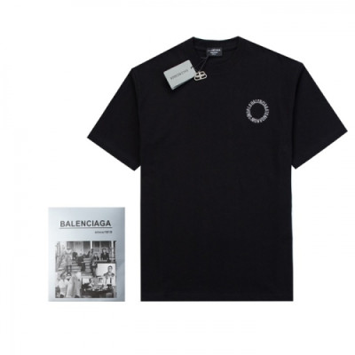 Balenciaga  Mm/Wm Logo Cotton Short Sleeved Tshirts Black - 발렌시아가 2021 남/녀 로고 코튼 반팔티 Bal01045x Size(xs - m) 블랙