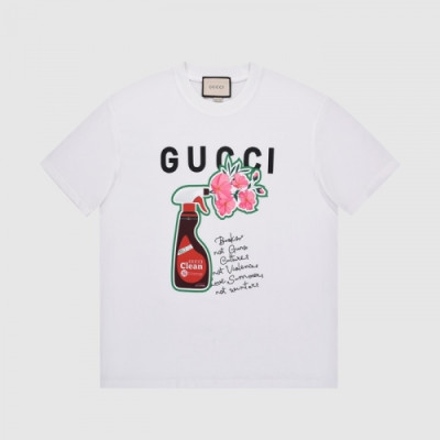 Gucci  Mm/Wm Logo Short Sleeved Tshirts White - 구찌 2021 남/녀 로고 반팔티 Guc03725x Size(xs - l) 화이트