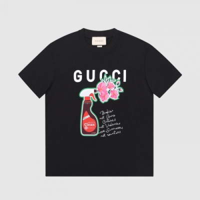 Gucci  Mm/Wm Logo Short Sleeved Tshirts Black - 구찌 2021 남/녀 로고 반팔티 Guc03726x Size(xs - l) 블랙