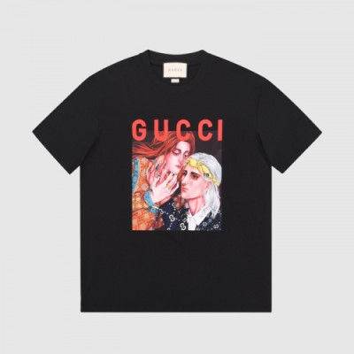Gucci  Mm/Wm Logo Short Sleeved Tshirts Black - 구찌 2021 남/녀 로고 반팔티 Guc03727x Size(xs - l) 블랙