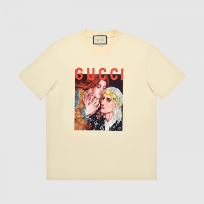 Gucci  Mm/Wm Logo Short Sleeved Tshirts Ivory - 구찌 2021 남/녀 로고 반팔티 Guc03728x Size(xs - l) 아이보리