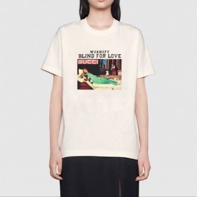 Gucci  Mm/Wm Logo Short Sleeved Tshirts Ivory - 구찌 2021 남/녀 로고 반팔티 Guc03730x Size(xs - l) 아이보리