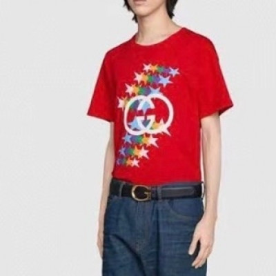 Gucci  Mm/Wm Logo Short Sleeved Tshirts  Red- 구찌 2021 남/녀 로고 반팔티 Guc03731x Size(xs - l) 레드