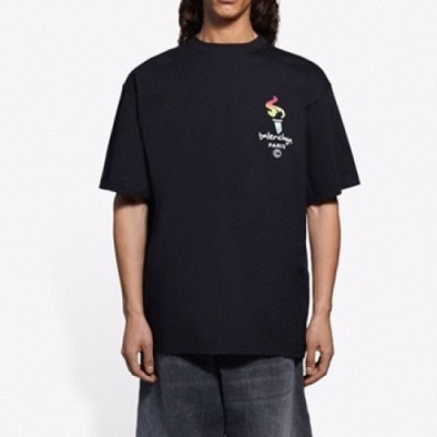 Balenciaga  Mm/Wm Logo Cotton Short Sleeved Tshirts Black - 발렌시아가 2021 남/녀 로고 코튼 반팔티 Bal01046x Size(s - 2xl) 블랙