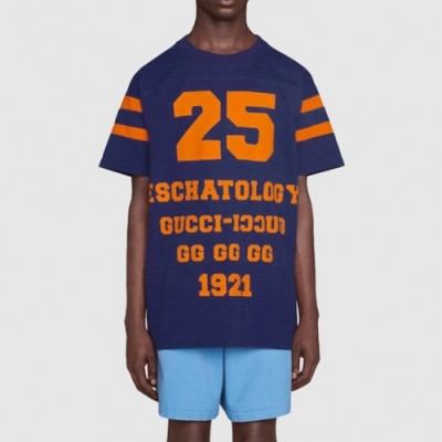 Gucci  Mm/Wm Logo Short Sleeved Tshirts Blue - 구찌 2021 남/녀 로고 반팔티 Guc03738x Size(xs - xl) 블루
