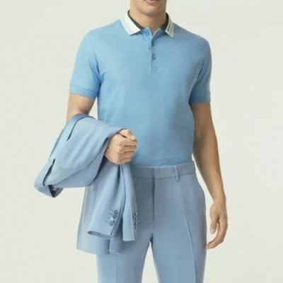 Burberry  Mens Logo Cotton Short Sleeved Polo Tshirts Blue - 버버리 2021 남성 로고 코튼 폴로 반팔티 Bur03871x Size(s - 2xl) 블루