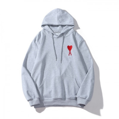 Ami  Mens Logo Casual Cotton Hoodie Gray - 아미 2021 남성 로고 코튼 후드티 Ami0123x Size(m - 2xl) 그레이