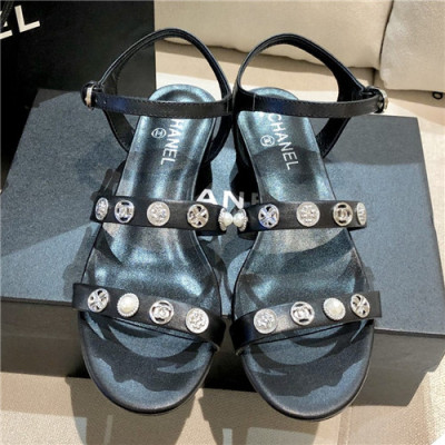 [매장판]Chanel 2021 Women's Leather Sandal,CHAS0615 - 샤넬 2021 여성용 레더 샌들,Size(225-250),블랙