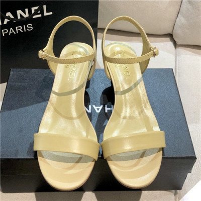 [매장판]Chanel 2021 Women's Leather Sandal,CHAS0622 - 샤넬 2021 여성용 레더 샌들,Size(225-250),옐로우