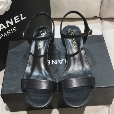[매장판]Chanel 2021 Women's Leather Sandal,CHAS0625 - 샤넬 2021 여성용 레더 샌들,Size(225-250),블랙
