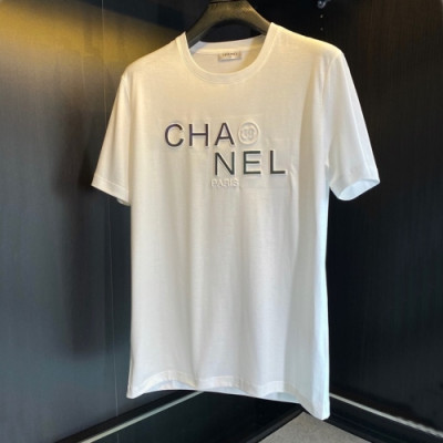 Chanel  Mm/Wm 'CC' Logo Cotton Short Sleeved Tshirts White - 샤넬 2021 남/녀 'CC'로고 코튼 반팔티 Cnl0689x Size(m - 3xl) 화이트