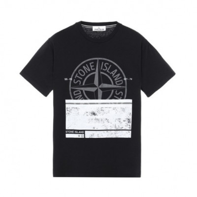 Stone Island  Mens Crew-neck Cotton Short Sleeved Tshirts Black - 스톤아일랜드 2021 남성 크루넥 코튼 반팔티 Sto0338x Size(m - 2xl) 블랙