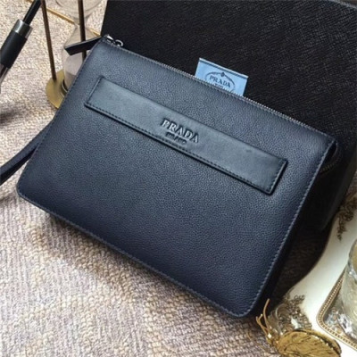 [프라다]Prada 2021 Men's Leather Clutch Bag,001A,26cm,PRAB0420 - 프라다 2021 남성용 레더 클러치,26cm,네이비