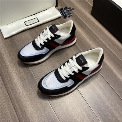 Gucci 2021 Men's Leather Sneakers,GUCS1480 - 구찌 2021 남성용 레더 스니커즈,Size(240-270),블랙