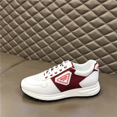 Prada 2021 Men's Leather Sneakers,PRAS0783 - 프라다 2021 남성용 레더 스니커즈,Size(240-270),화이트