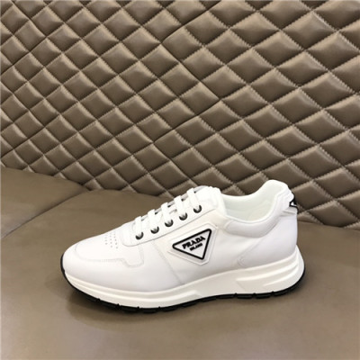 Prada 2021 Men's Leather Sneakers,PRAS0784 - 프라다 2021 남성용 레더 스니커즈,Size(240-270),화이트