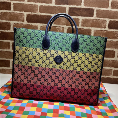 [구찌]Gucci 2021 Women's Canvas Tote Bag,43cm,659980,GUB1313 - 구찌 2021 여성용 캔버스 토트백,43cm,멀티컬러
