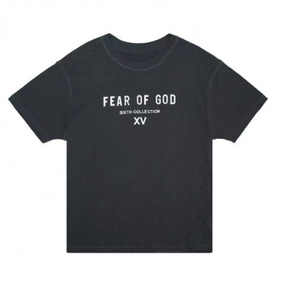 Fear of god  Mm/Wm Minimal Cotton Short Sleeved Tshirts Black - 피어오브갓 2021 남/녀 미니멀 코튼 반팔티 Fea0283x Size(s - xl) 블랙