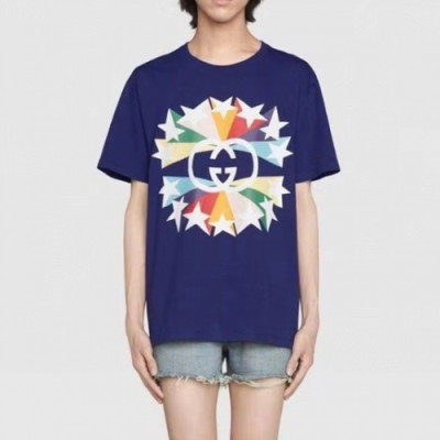 Gucci  Mm/Wm Logo Short Sleeved Tshirts Blue - 구찌 2021 남/녀 로고 반팔티 Guc03752x Size(xs - l) 블루