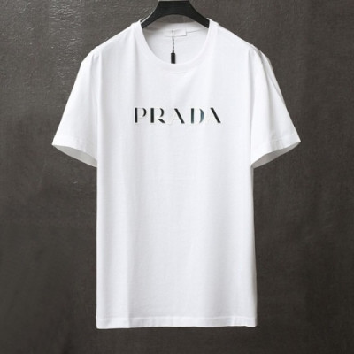 Prada  Mens Basic Logo Short Sleeved Tshirts White - 프라다 2021 남성 베이직 로고 폴로 반팔티 Pra02271x Size(s - 2xl) 화이트
