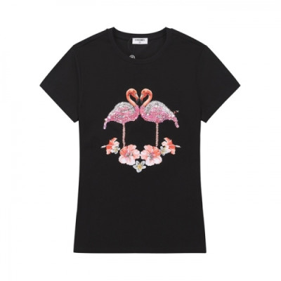 Chanel  Womens 'CC' Logo Cotton Short Sleeved Tshirts Black - 샤넬 2021 여성 'CC'로고 코튼 반팔티 Cnl0697x Size(s - 2xl) 블랙