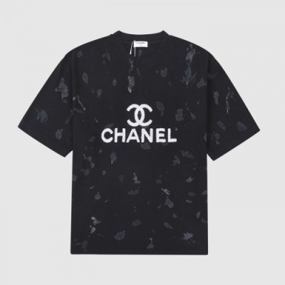 Chanel  Womens 'CC' Logo Cotton Short Sleeved Tshirts Black - 샤넬 2021 여성 'CC'로고 코튼 반팔티 Cnl0698x Size(s - l) 블랙