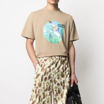 Palm Angels  Mm/Wm Logo Cotton Short Sleeved Tshirts Camel - 팜 엔젤스 2021 남/녀 로고 코튼 반팔티셔츠 Pam0306x Size(s - l) 카멜