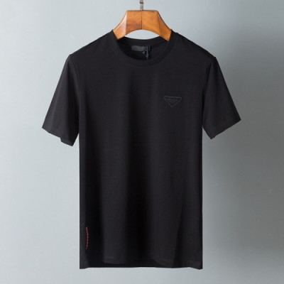 Prada  Mens Basic Logo Short Sleeved Tshirts Black - 프라다 2021 남성 베이직 로고 폴로 반팔티 Pra02274x Size(m - 3xl) 블랙