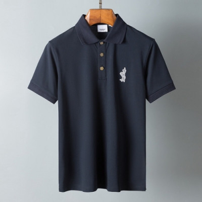 Burberry  Mens Logo Cotton Short Sleeved Tshirts Navy - 버버리 2021 남성 로고 코튼 반팔티 Bur03875x Size(m - 3xl) 네이비