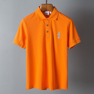 Burberry  Mens Logo Cotton Short Sleeved Tshirts Orange - 버버리 2021 남성 로고 코튼 반팔티 Bur03879x Size(m - 3xl) 오렌지