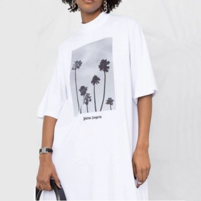 Palm Angels  Womens Logo Cotton Short Sleeved Tshirts Black - 팜 엔젤스 2021 여성 로고 코튼 반팔티셔츠 Pam0307x Size(s - l) 블랙
