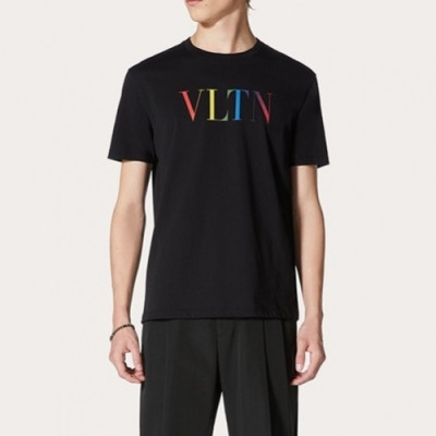 [인기템]Valentino  Mens Logo Crew-neck Short Sleeved Tshirts Black - 발렌티노 2021 남성 로고 크루넥 반팔티 Val0476x Size(s - xl) 블랙