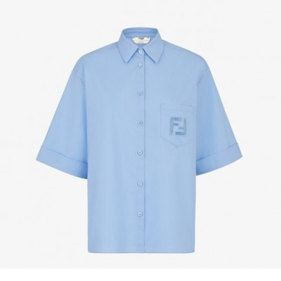 Fendi  Womens Trendy Cotton Tshirts Blue - 펜디 2021 여성 트렌디 코튼 셔츠 Fen0975x Size(s - l) 블루