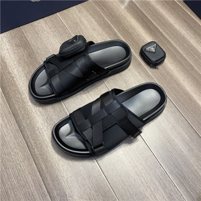 Prada 2021 Men's Canvas Slipper,PRAS0786 - 프라다 2021 남성용 캔버스 슬리퍼,Size(240-270),블랙