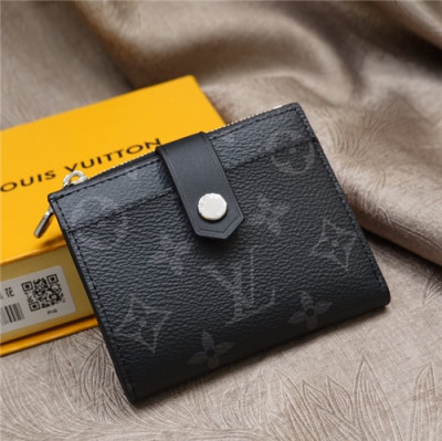 Louis Vuitton 2021 Men's Leather Wallet,11cm,M60451,LOUWT0501 - 루이비통 2021 남성용 레더 반지갑,11cm,블랙