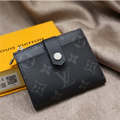 Louis Vuitton 2021 Men's Leather Wallet,11cm,M60451,LOUWT0501 - 루이비통 2021 남성용 레더 반지갑,11cm,블랙