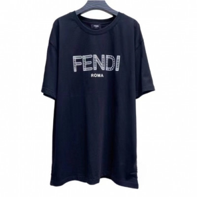 Fendi  Mens Logo Casual Short Sleeved Tshirts Black - 펜디 2021 남성 로고 캐쥬얼 코튼 반팔티 Fen0979x Size(m - 2xl) 블랙