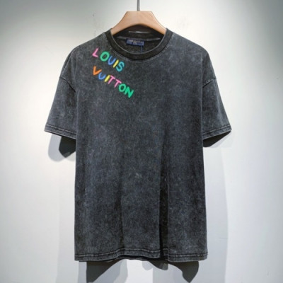 Louis vuitton  Mm/Wm Logo Short Sleeved Tshirts Black - 루이비통 2021 남/녀 로고 반팔티 Lou02919x Size(s - 2xl) 그레이