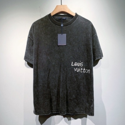 Louis vuitton  Mm/Wm Logo Short Sleeved Tshirts Black - 루이비통 2021 남/녀 로고 반팔티 Lou02923x Size(s - 2xl) 블랙