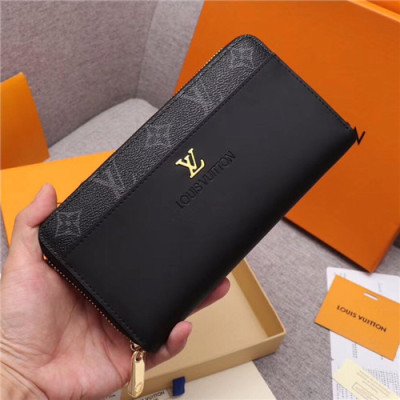 Louis Vuitton 2021 Men's Leather Wallet,19.5cm,LOUWT0514 - 루이비통 2021 남성용 레더 장지갑,19.5cm,블랙