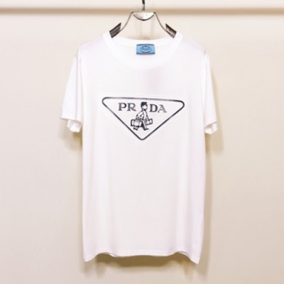 Prada  Mens Basic Logo Short Sleeved Tshirts White - 프라다 2021 남성 베이직 로고 폴로 반팔티 Pra02280x Size(s - 2xl) 화이트
