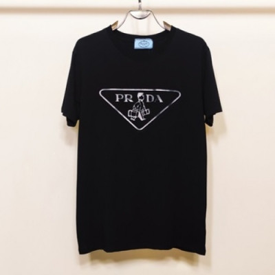 Prada  Mens Basic Logo Short Sleeved Tshirts Black - 프라다 2021 남성 베이직 로고 폴로 반팔티 Pra02281x Size(s - 2xl) 블랙