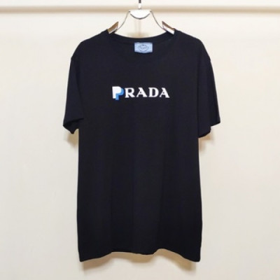 Prada  Mens Basic Logo Short Sleeved Tshirts Black - 프라다 2021 남성 베이직 로고 폴로 반팔티 Pra02283x Size(s - 2xl) 블랙